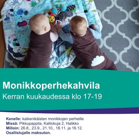 Monikkoperhekahvilan kokoontumisaikataulut