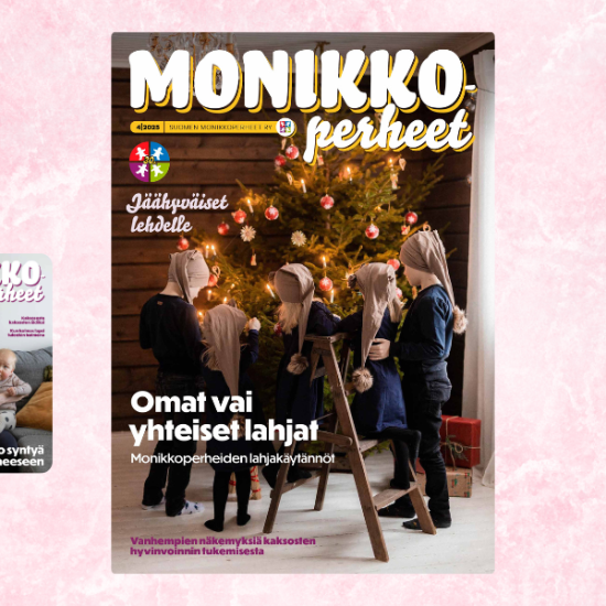 Monikkoperheet-lehden erilaisia kansikuvia vuosien varrelta.