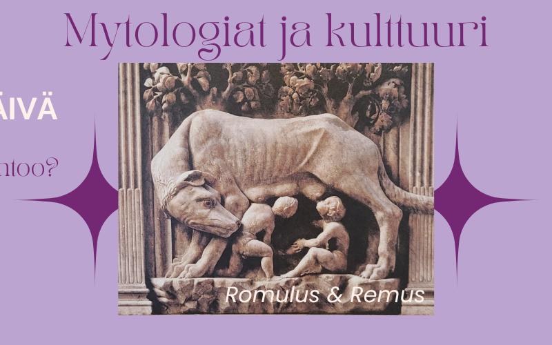 Kaksosten päivä 2026, Myytit ja kulttuuri, kuvassa Romulus ja Remus patsas.